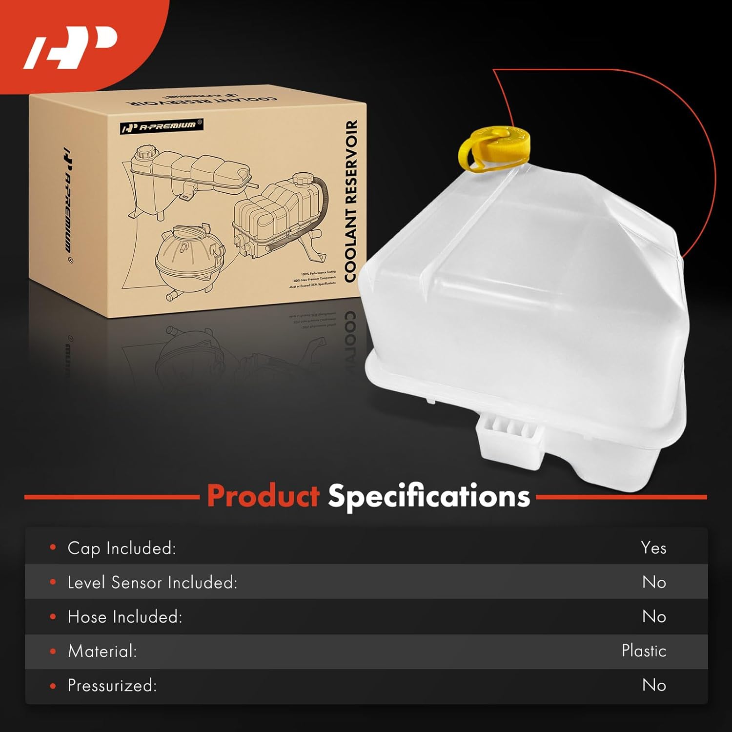 A-Premium Engine Coolant Overflow Recovery Reservoir Tank [with Cap] Compatible with Mazda 5 2006-2010 2.3L, 5 2012-2015 2.5L