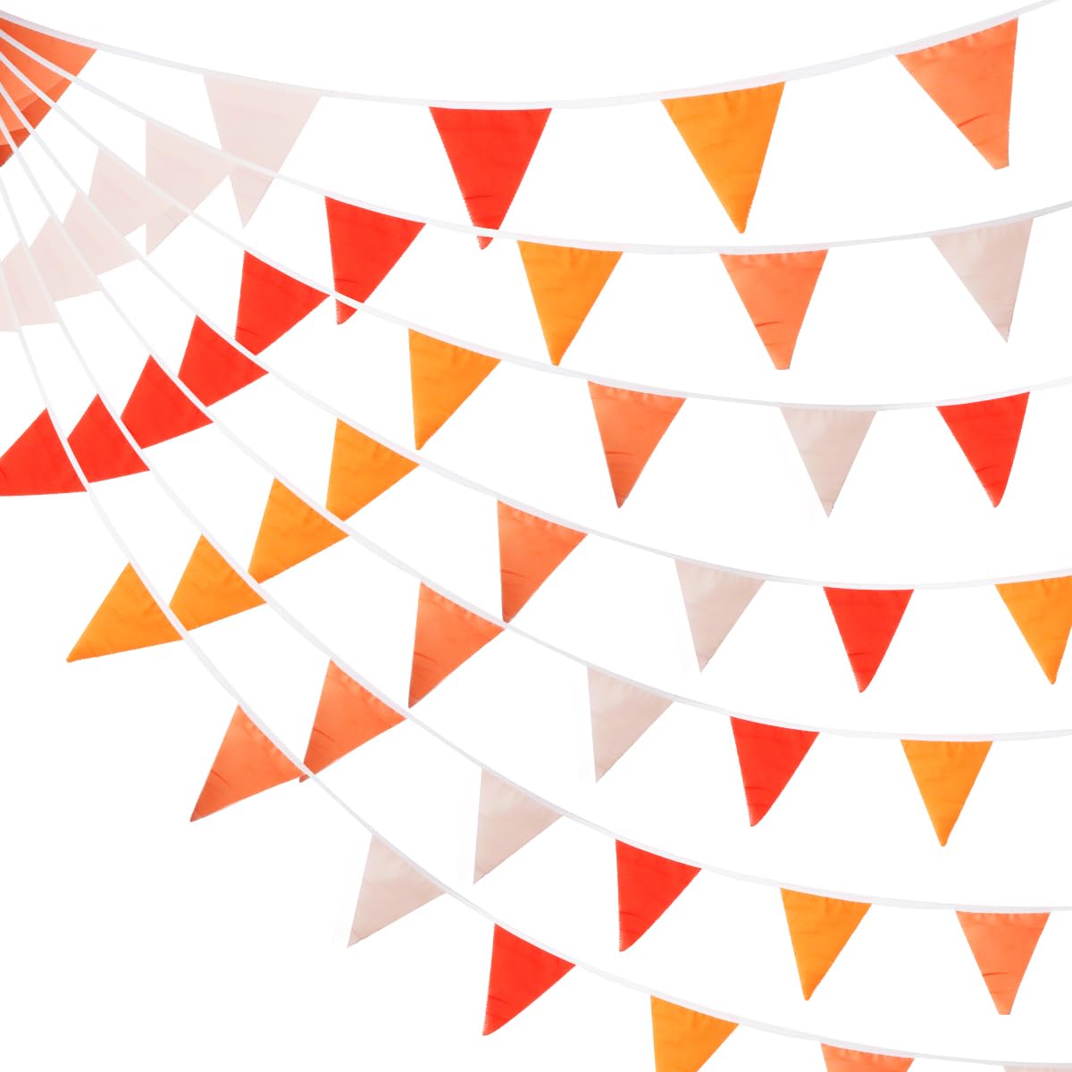 12M/47Ft Orange Party Decorations Kit, GLADFRESIT Fabric Triangle Flag Bunting Banner