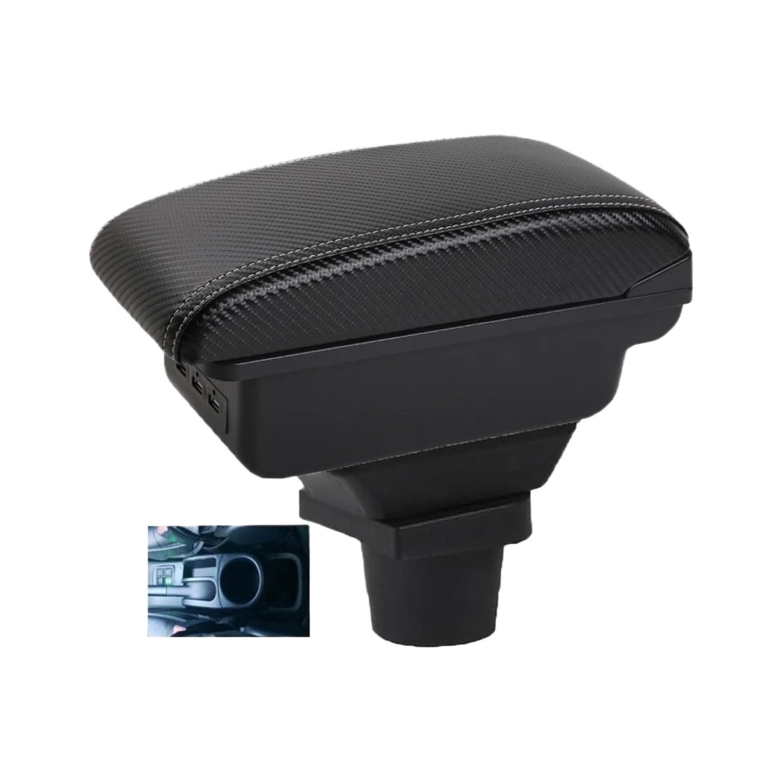 Braccioli Vano Portaoggetti Per T&oyota Per Prius C Aqua Scatola Portaoggetti Bracciolo Per Auto Custodia Per Console Centrale Supporto Per Gomito Conducente(A-3usb-red Line)