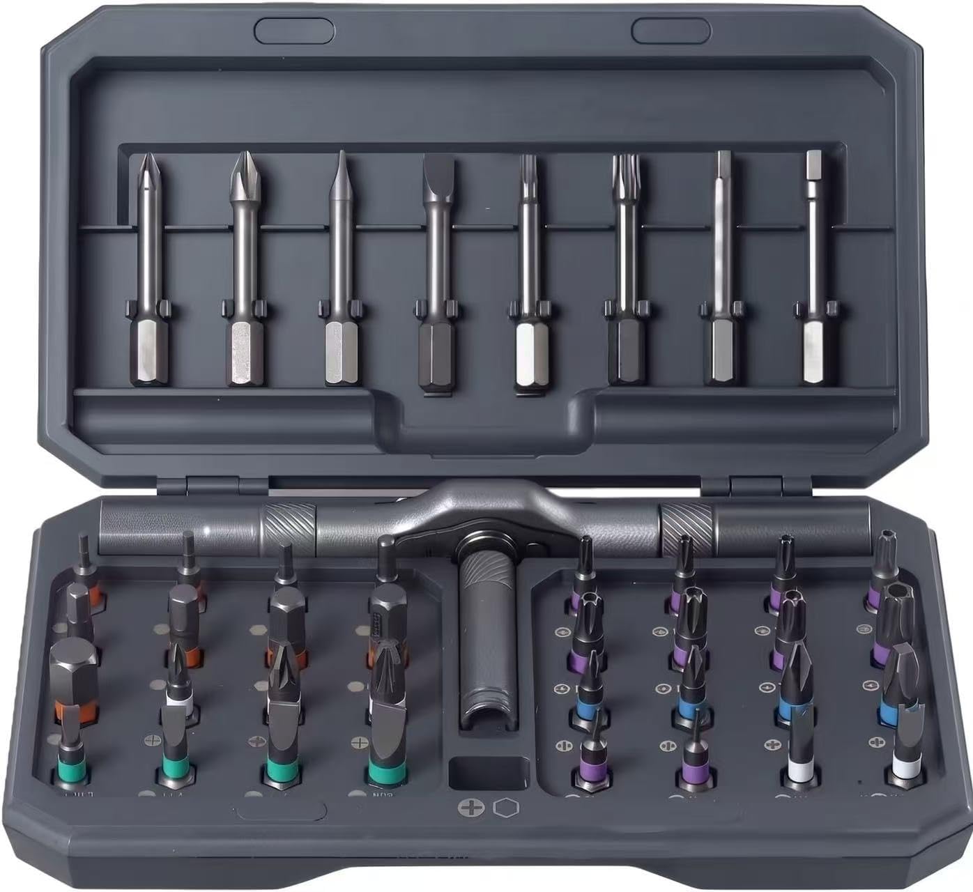42 in 1 Magnetic Screwdriver Set with Ratchet - Professional Repair Tool Kit with Storage Case for Electronics, Home, DIY Projects - Multi-Bit Precision Screwdriver