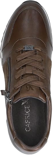 CAPRICE Sneaker da Donna Bassi in Pelle con Cerniera, Nero (Black Nappa), 37 EU