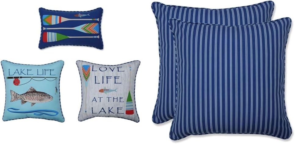 Pillow Perfect Outdoor/Indoor Lake Life Pillow Bundle (Set of 5)