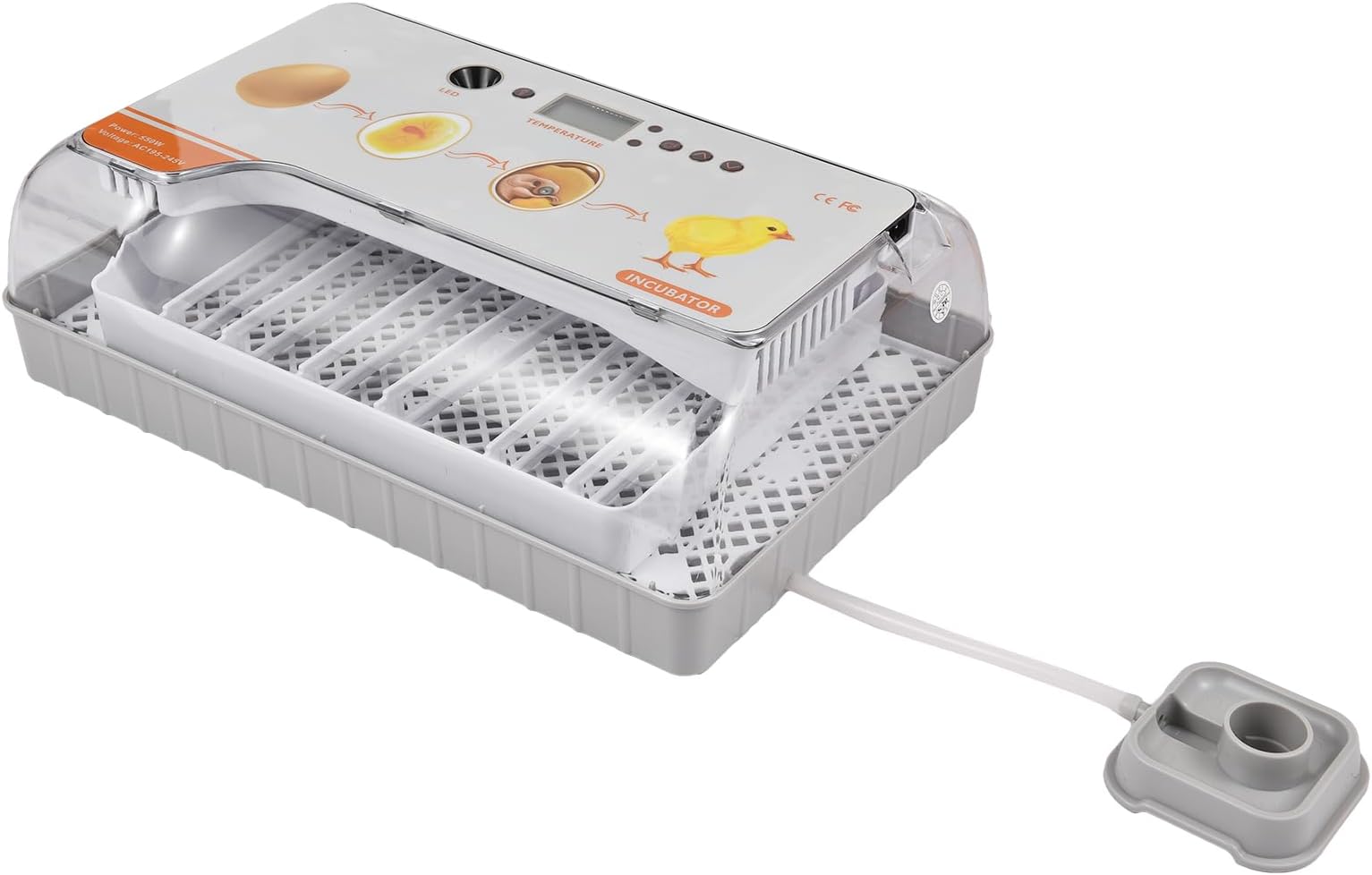 Digital Egg Incubator 20 Eggs Poultry Hatcher with Auto Egg Turning Temperature Control LED Light Temperature Humidity Alarm Incubator for Chicken Ducks Birds Eggs