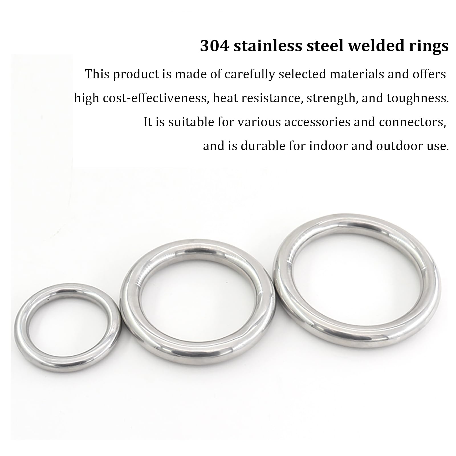 Metalowy pierścień typu O-ring, Pierścień uszczelniający typu O ze stali nierdzewnej 304, spawany, okrągły, bez szwu, do zawieszania ozdób, średnica zewnętrzna 250-600 mm