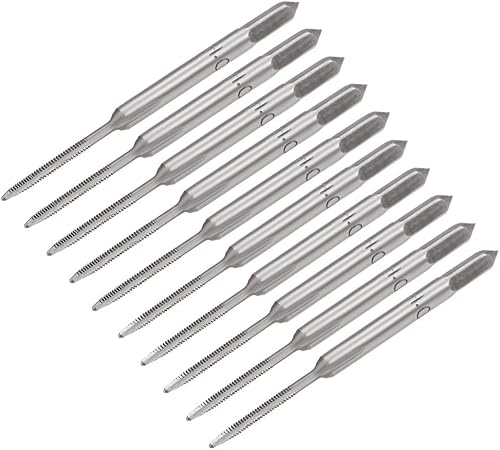 Miniatura 9 de uxcell Juego de 5 pares de roscado de mano métrica M1.2 Rosca 0.010 in paso cónico y enchufe Fresado Machos rectos Flautas de acero de alta velocidad