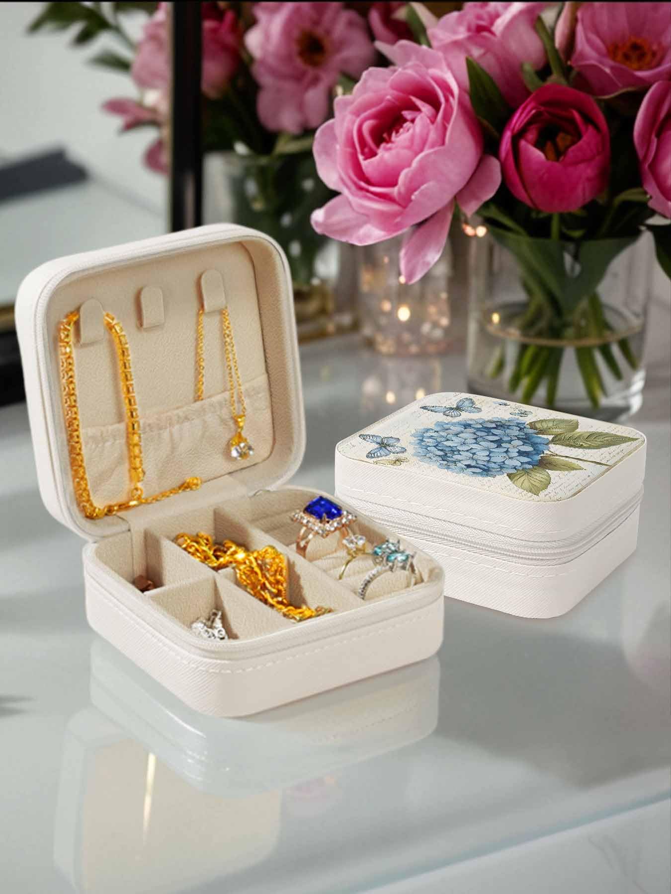 Amazon.com: Blue Hydrangea Jewelry Organizer and Storage Box