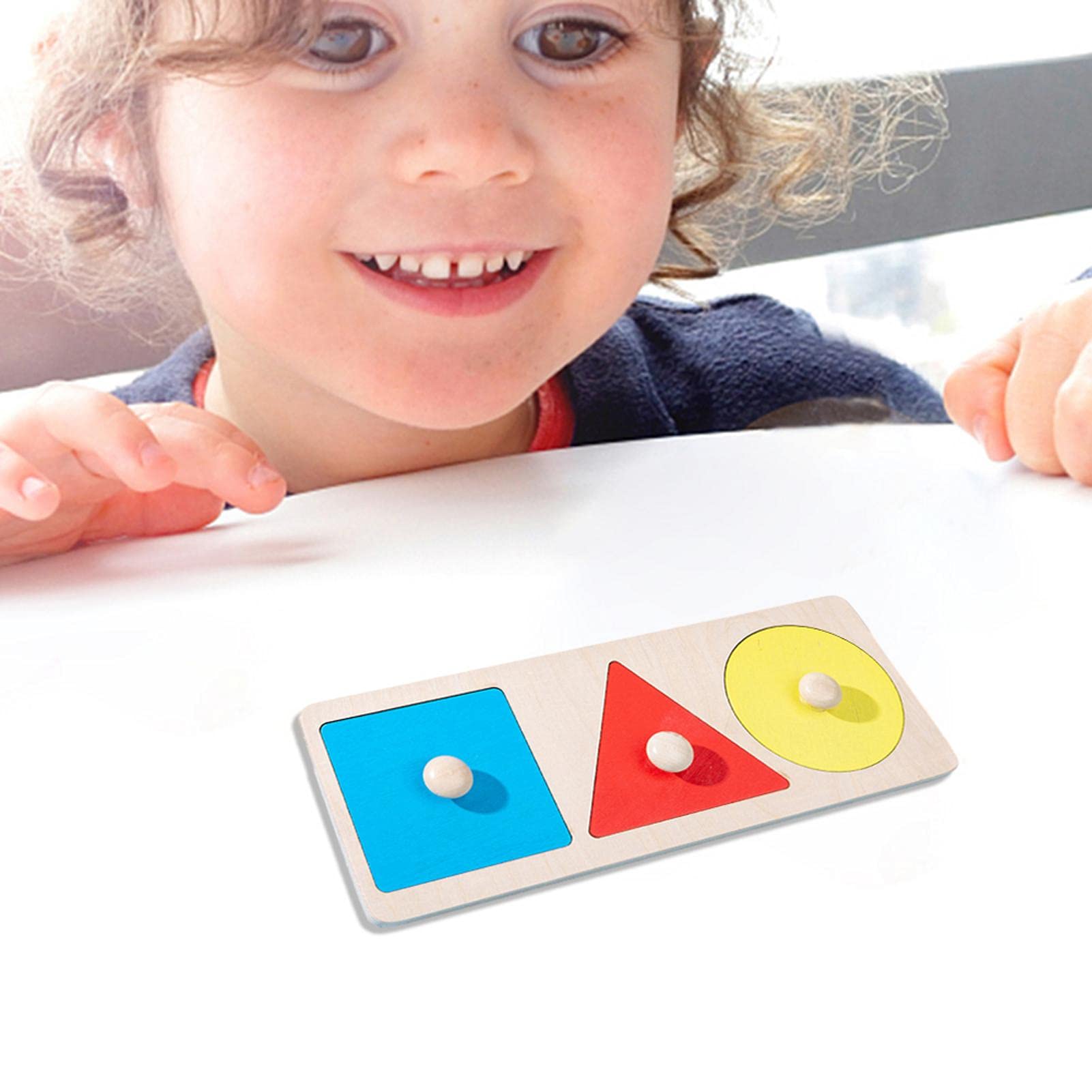 Amazon.co.jp: 木製 形合わせ パズル シェイプ 図形 幾何 木のおもちゃ