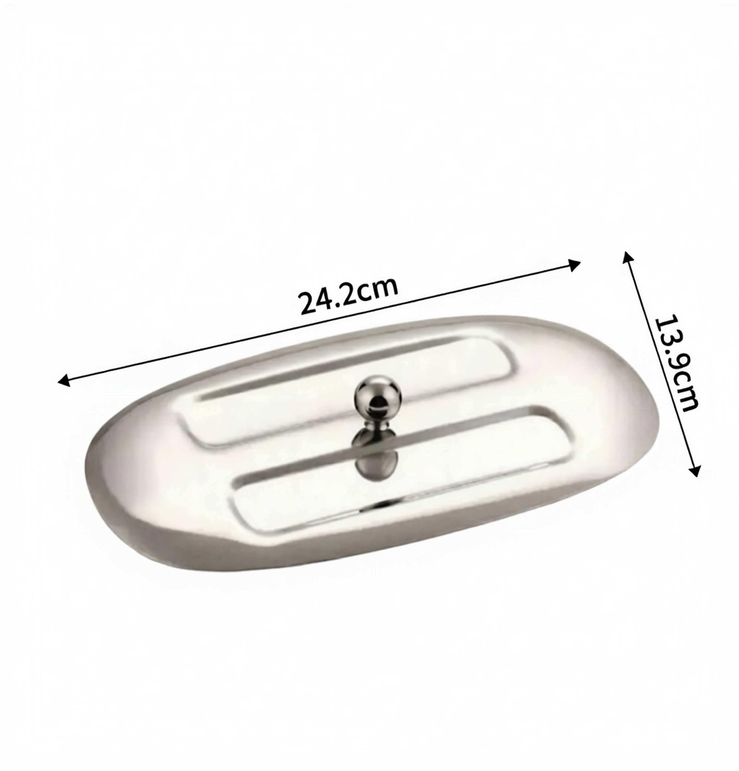 Cache-poussière compatible avec grille-pain SMEG TSF01, acier inoxydable, finition polie, forme ovale