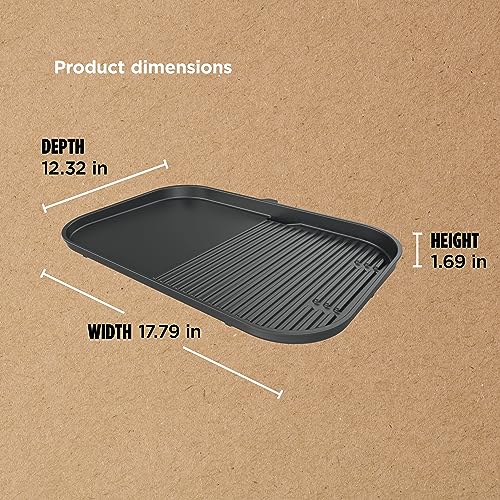 Image of Ninja XL Woodfire Grill & Griddle Plate, for OG800 /OG900, Ceramic, Black