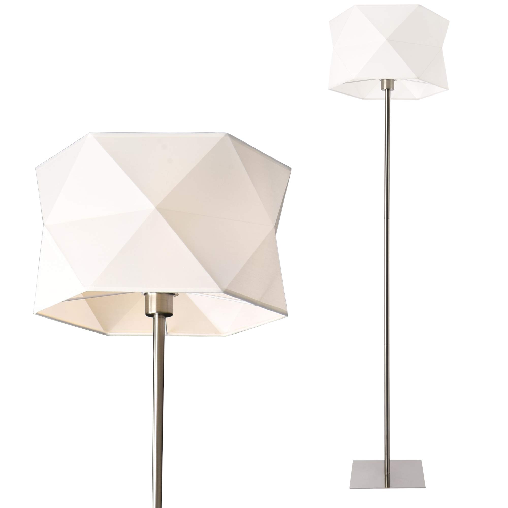 lux.pro Lámpara de pie Narwa Moderna Diseño Altura 152 cm Iluminación Interior Luz efectiva Cromo y Blanco