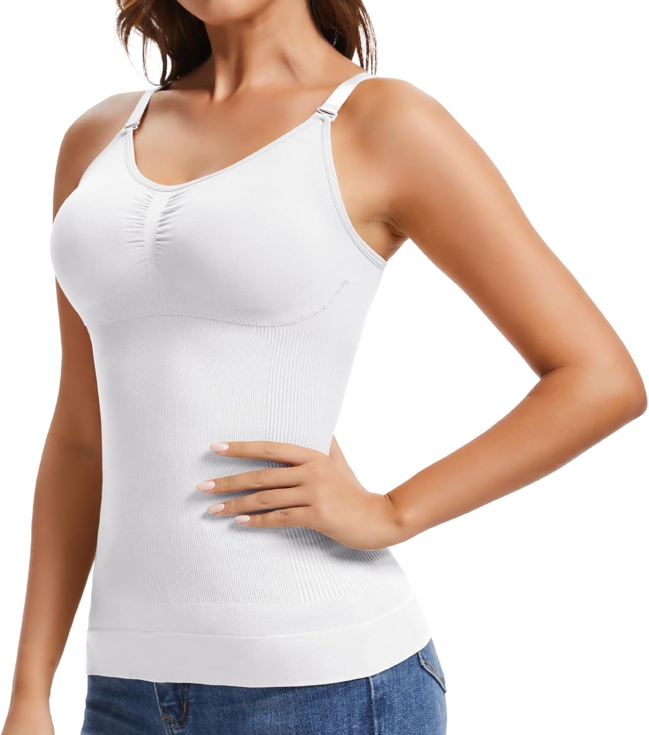JOYSHAPER Shapewear Camisole for Tummy Control Shapewear with Built in Bra Padded Tank Top V Neck Cami Shaper