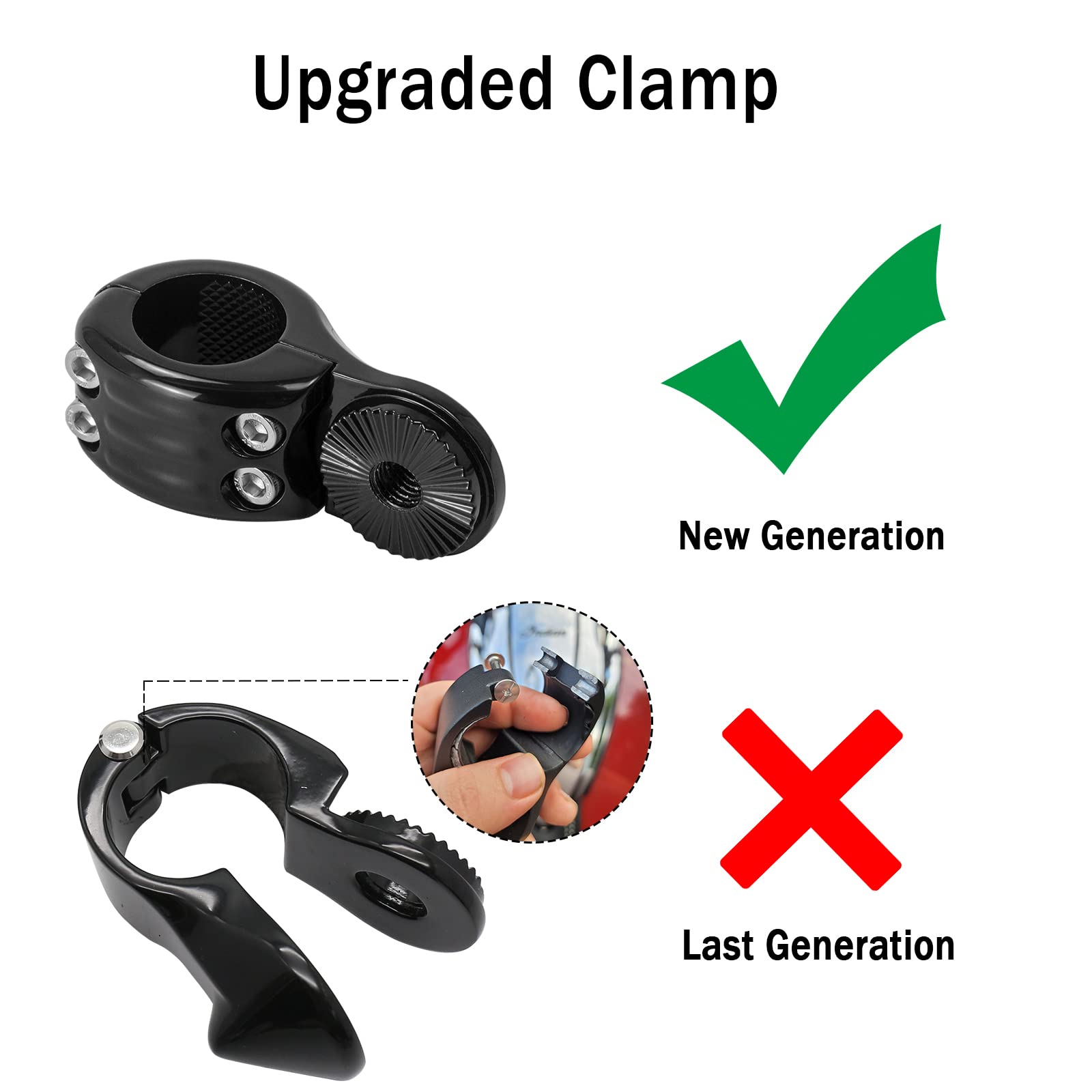 XKMT-Highway Front Skull Foot Pegs Clamps Compatible With GL1800 GL1