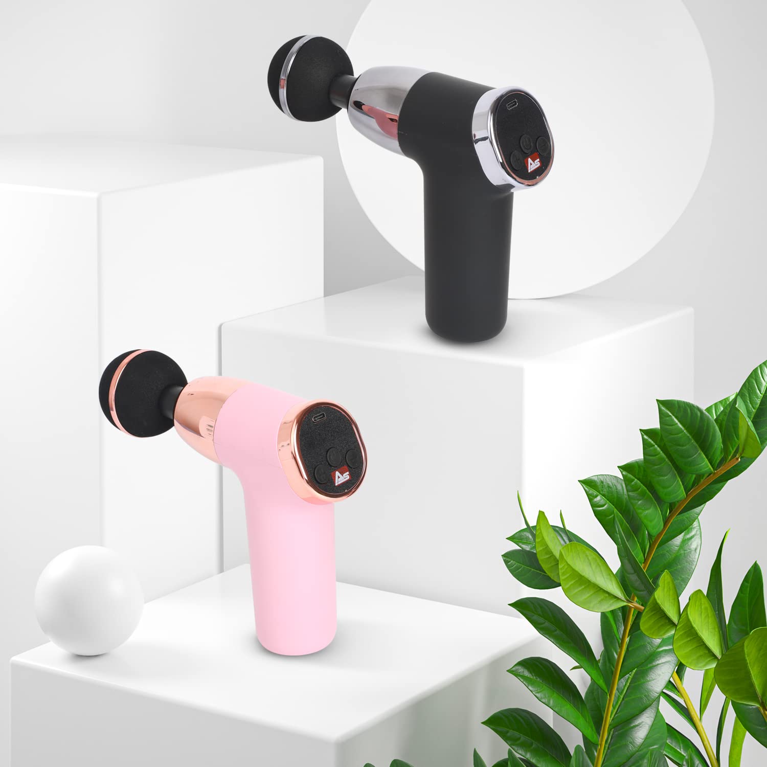 AsVIVA MGN2 Massagepistole in Schwarz I Physiovibe S Massage Gun I Vier austauschbare Massageköpfe I 20 Intensitätsstufen I Massage für die Gesundheit I Inklusive robuster Transporttasche
