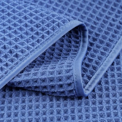 Image of POLYTE 430 GSM Microfiber Lint Free Washcloth Face Towel, 13 x 13 in, 4 Pack (Waffle Weave)