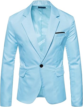 Lars Amadeus Mens Tailored Jacket, Blazer, Formal Wedding, Business Suit, Outerwear, One Button