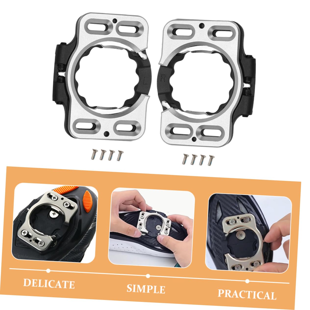 Hemobllo 2pezzi Tacchette Per Bici Da Strada Sgancio Rapido Copritacchette Per Ciclismo Adattatori Per Pedali Da Ciclismo Clip Per Tacchette Accessorio Per Bici Strada