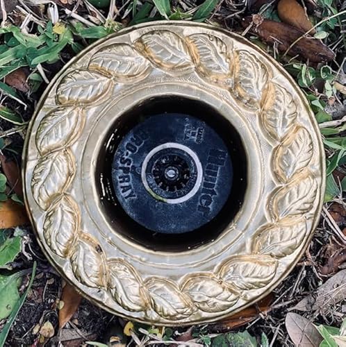 Concrete Sprinkler Rings/Donuts, Leaf Design, (Pack of 1, Painted Gold, Brown, Green or Red)