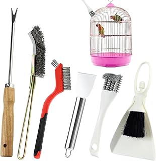 Tktouci Vogelkot Reiniger - Reinigung Für Wellensittich Und Kleintierkäfig | Bürstenset Für Vogel Und Kleintierpflege Mit Bürsten Für Wellensittich Kaninchen Hamster product image