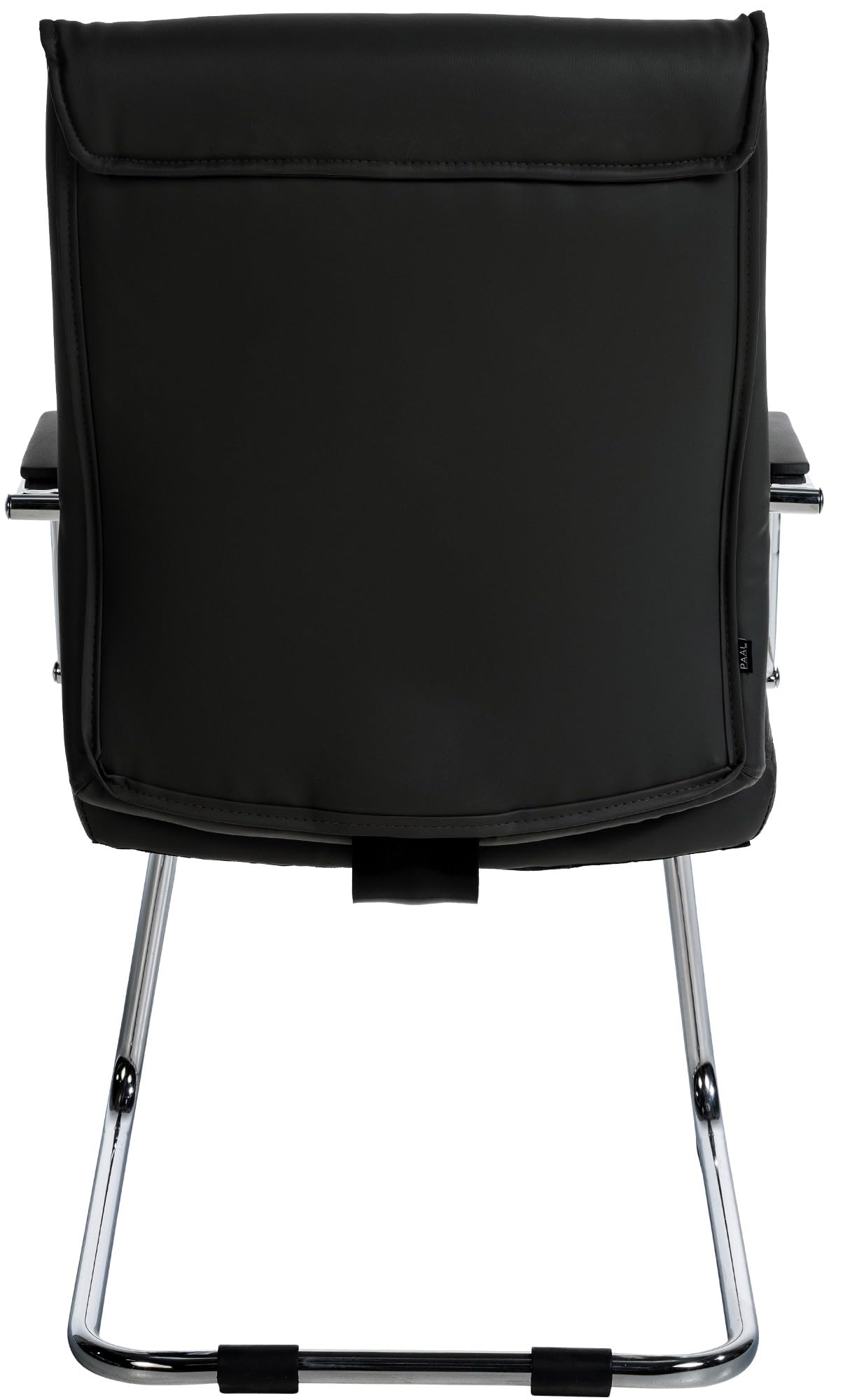 CLP Chaise Visiteur Sievert en Similicuir avec Accoudoirs | Fauteuil Luge sur Pičtement en Métal I Assise Et Dossier Rembourrés, Couleur:Noir