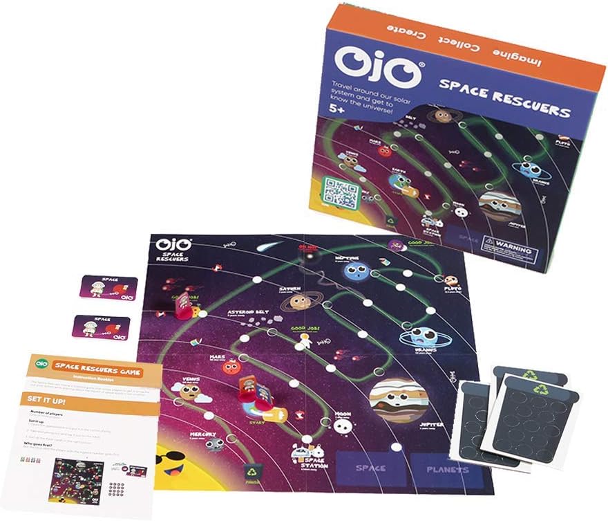 OjO Space Rescuers Solar System Science Game Children Become Astronomers! STEM Educational Toy (Age 5+) | Science Board Game for Kids | Learn Planets & Space
