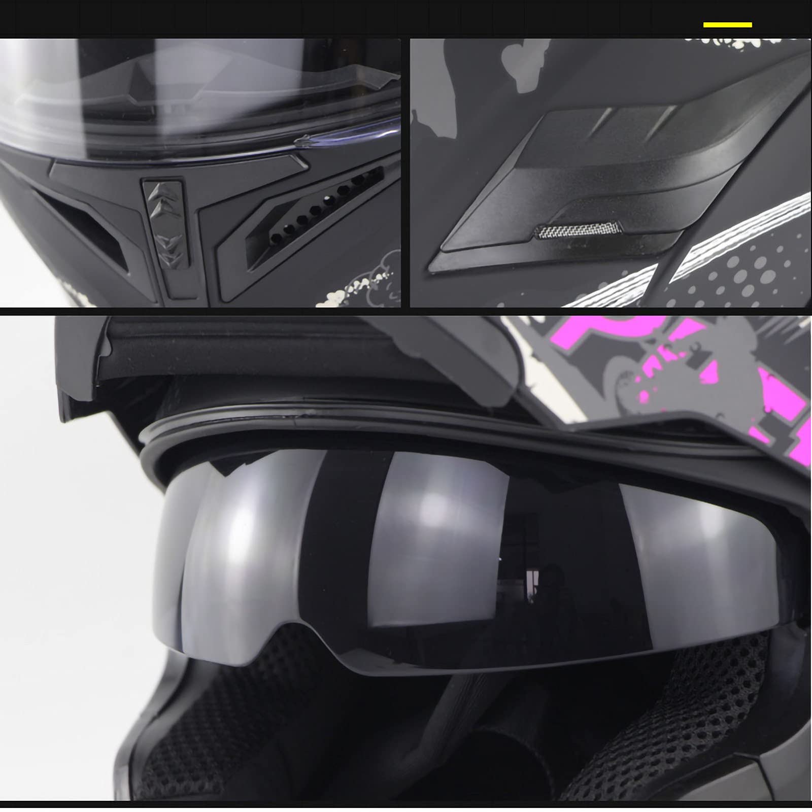 Casco Abatible Delantero Para Motocicleta, Aprobado Por ECE, Ligero, Para Motocicleta,Street Bike Crash, Casco Modular Con Visera Doble Antivaho Para Jóvenes, Hombres Y Mujeres B,XL