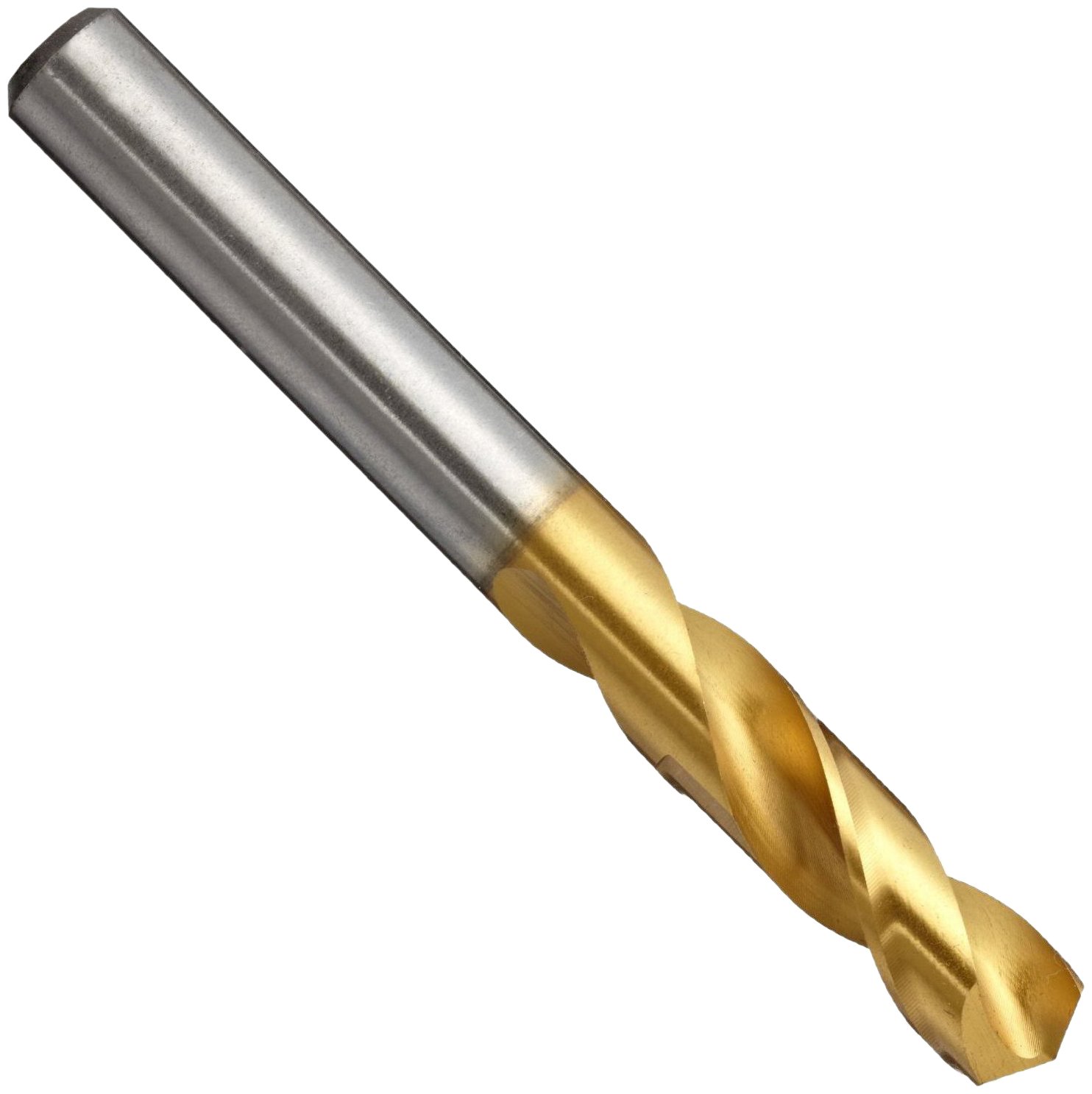 YG-1 Stub High Speed Steel Twist Bit, TiN Finish, Straight Shank, Slow Spiral, 130 Degree, 7.6mm Diameter x 81mm Length (Pack of 1)