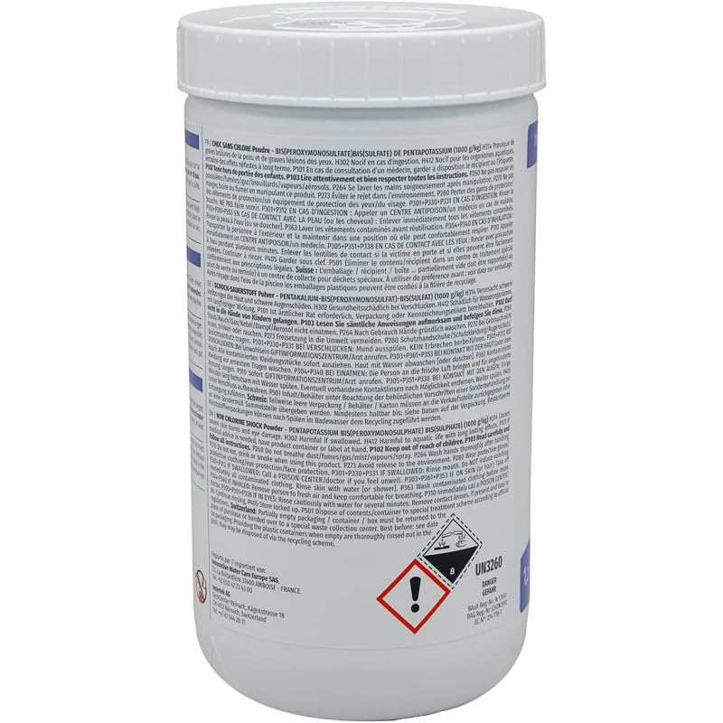 Choc sans Chlore Poudre (oxygène Actif) HTH Spa - 1,2 kg + 12 Tests OFFERTS 7 en 1