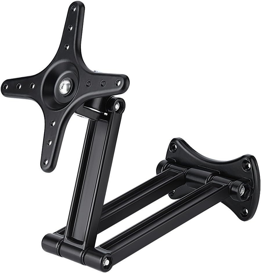 TV Wall Mount, Heavy Duty Tilt Swivel Bracket Small Monitor Stand for 10‑27 Inch LED LCD Screen VESA 50x50 75x75 100x100, 10kg Load