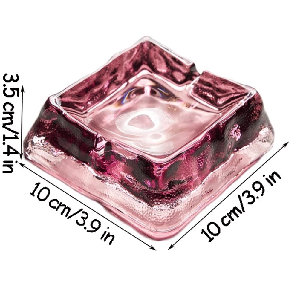 Posacenere in vetro trasparente, Posacenere in vetro for uso interno ed esterno Multicolor 10x10x3,5cm(Clear)
