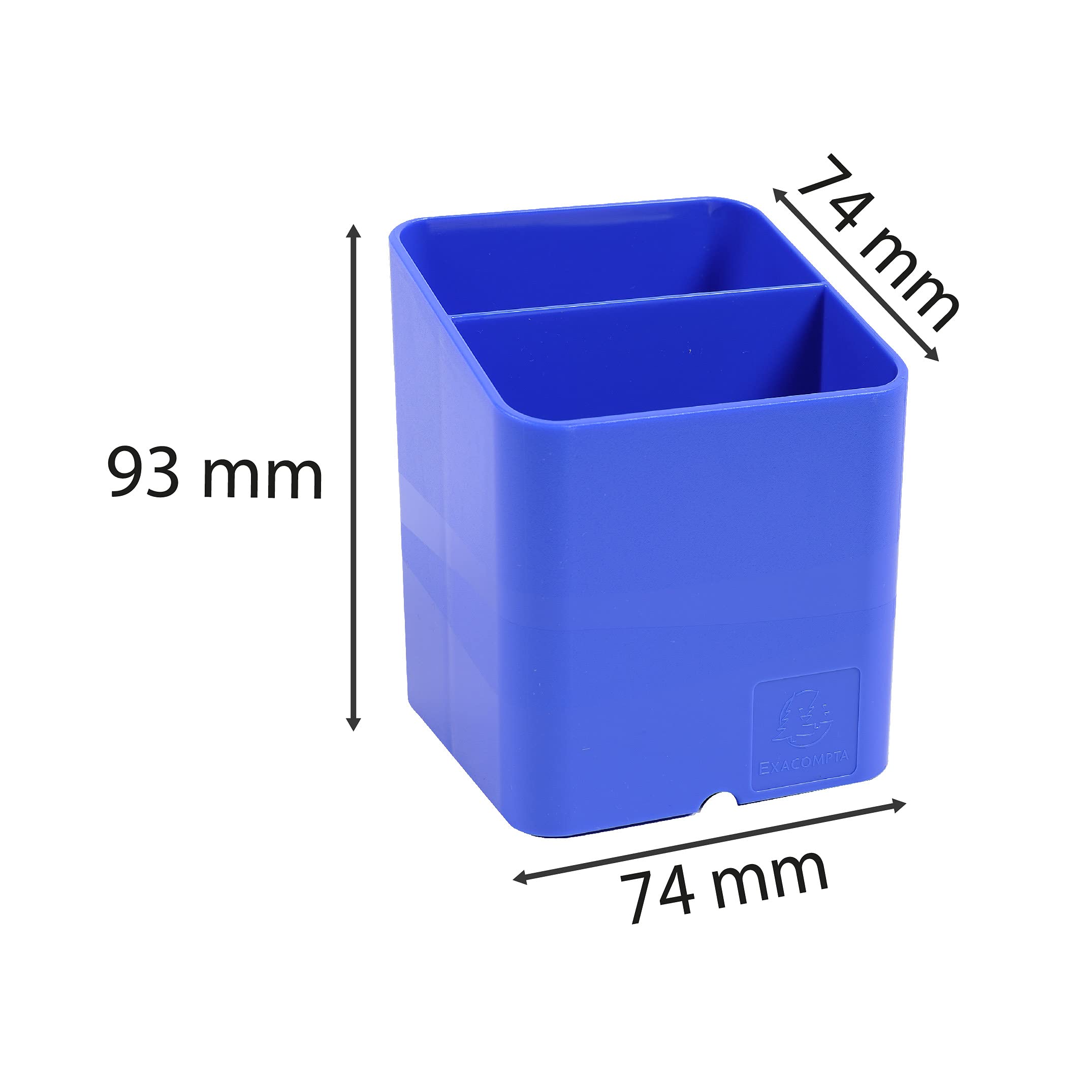 Exacompta - Réf. 67779D - carton de 10 Pots à crayons PEN-CUBE Iderama - Avec 2 compartiments de taille et de hauteur différentes - Dimensions 7,4x7,4x9,3 cm - Couleur Bleu glacé