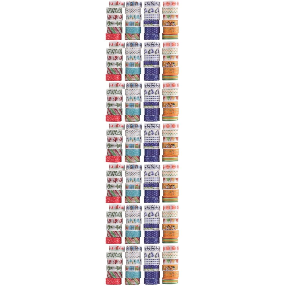TEHAUX 168rollos Washi Tape Decorativo De Navidad para Manualidades y Scrapbooking Cinta Adhesiva De Oficina Diseño Creativo para Decorar Proyectos y Fiestas