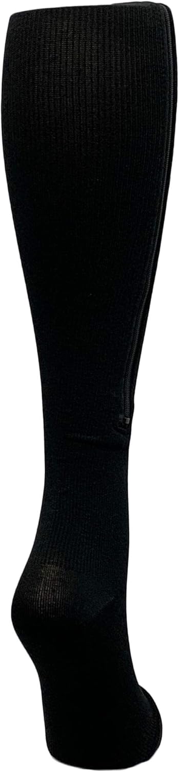 3 Pairs Black Magnetic Zipper Compression Socks - Open Toe - Perfect for walking running hiking sports - Helps with Circulation