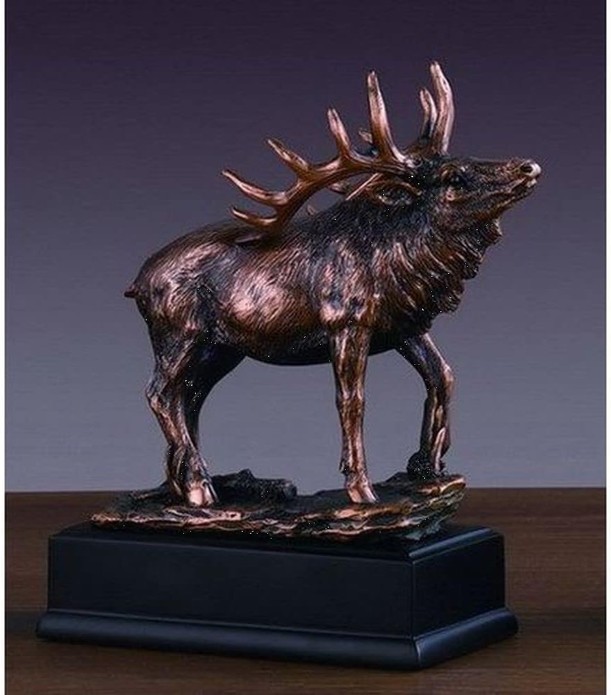Bronze Finish Elk Statue 7.5 Inches Tall