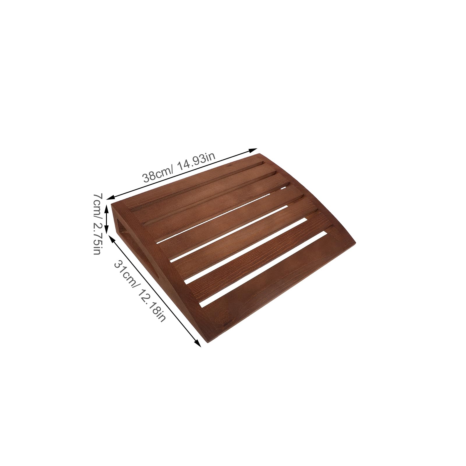 Lurrose Oreiller Cervical pour Sauna en Bois Poli Fait Main, Appui-tête Ergonomique 38 X 30 X 7 Cm, Accessoire Respirant et Hypoallergénique pour Spa, Hammam, Détente et Repos Prolongé