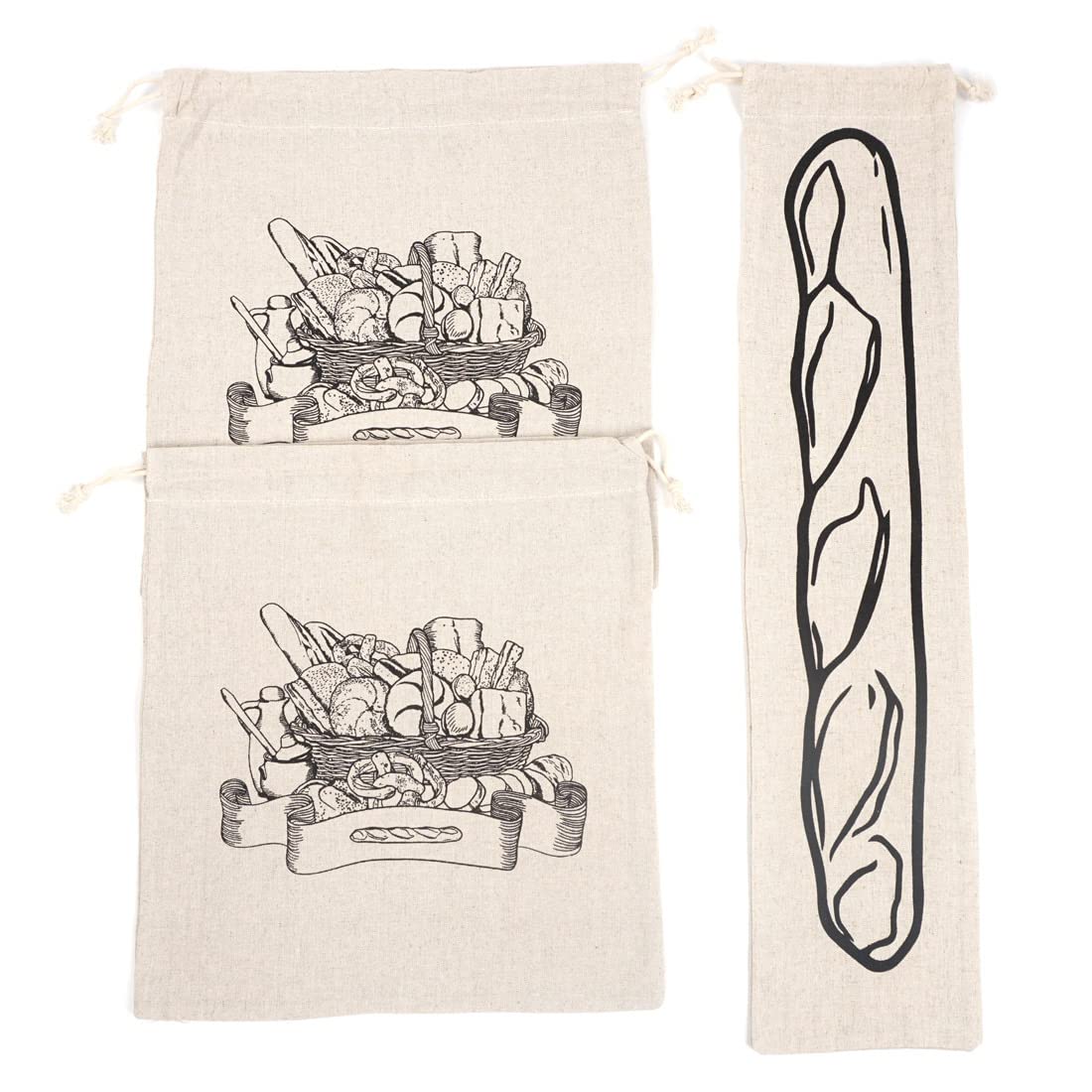 Lot De 120 Grands Sacs à Pain Réutilisables En Plastique Avec 120 Attaches (34,8 X 30 X 10,2 Cm