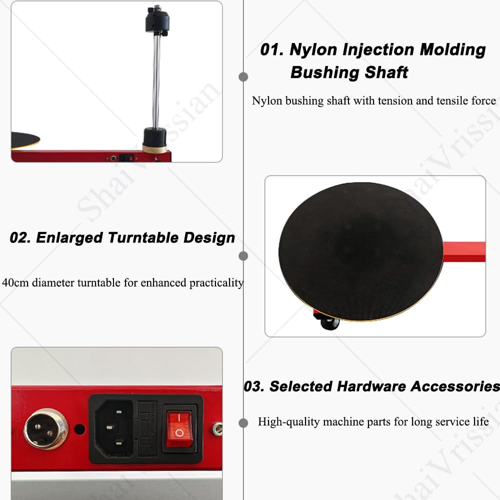 Dévidoir électrique Table Pour Film étirable,Distributeur Film Pour Emballage,Plateau Tournant 40 Cm,Interrupteur Au Pied,Vitesse 30 Tr/Min,Pour Carton Logistique Express 50cmstretchfilm*4