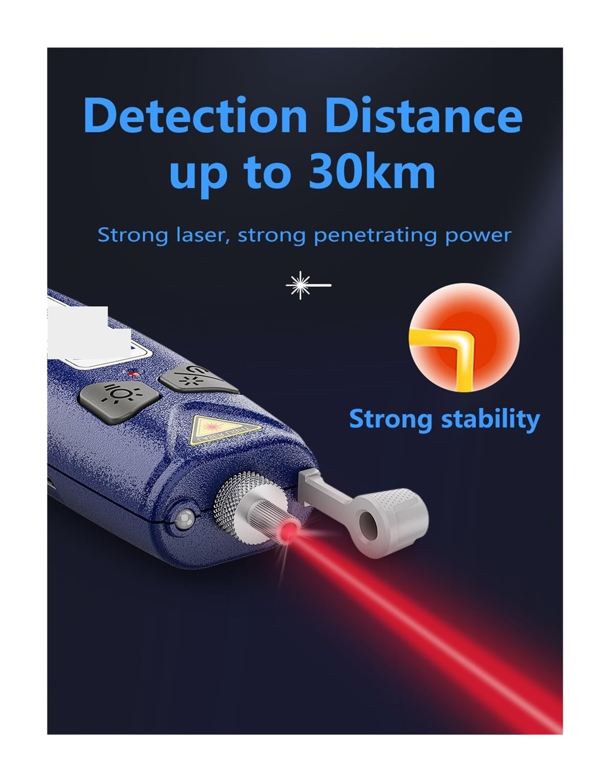 Testeur de fibre optique, Localisateur visuel de défauts VFL-22M testeur de câbles à fibres optiques, jusqu'à 30Km VFL Stable forte Standard SC FC ST LC en option(2 IN 1-30mW)