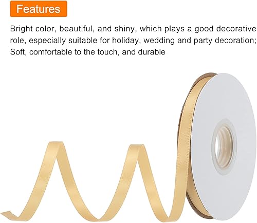 Miniatura 3 de MECCANIXITY Cinta de satén de 14 de pulgada y 25 yardas, cinta fina de seda sólida para ramo de boda, para regalo del día de San Valentín, lazos