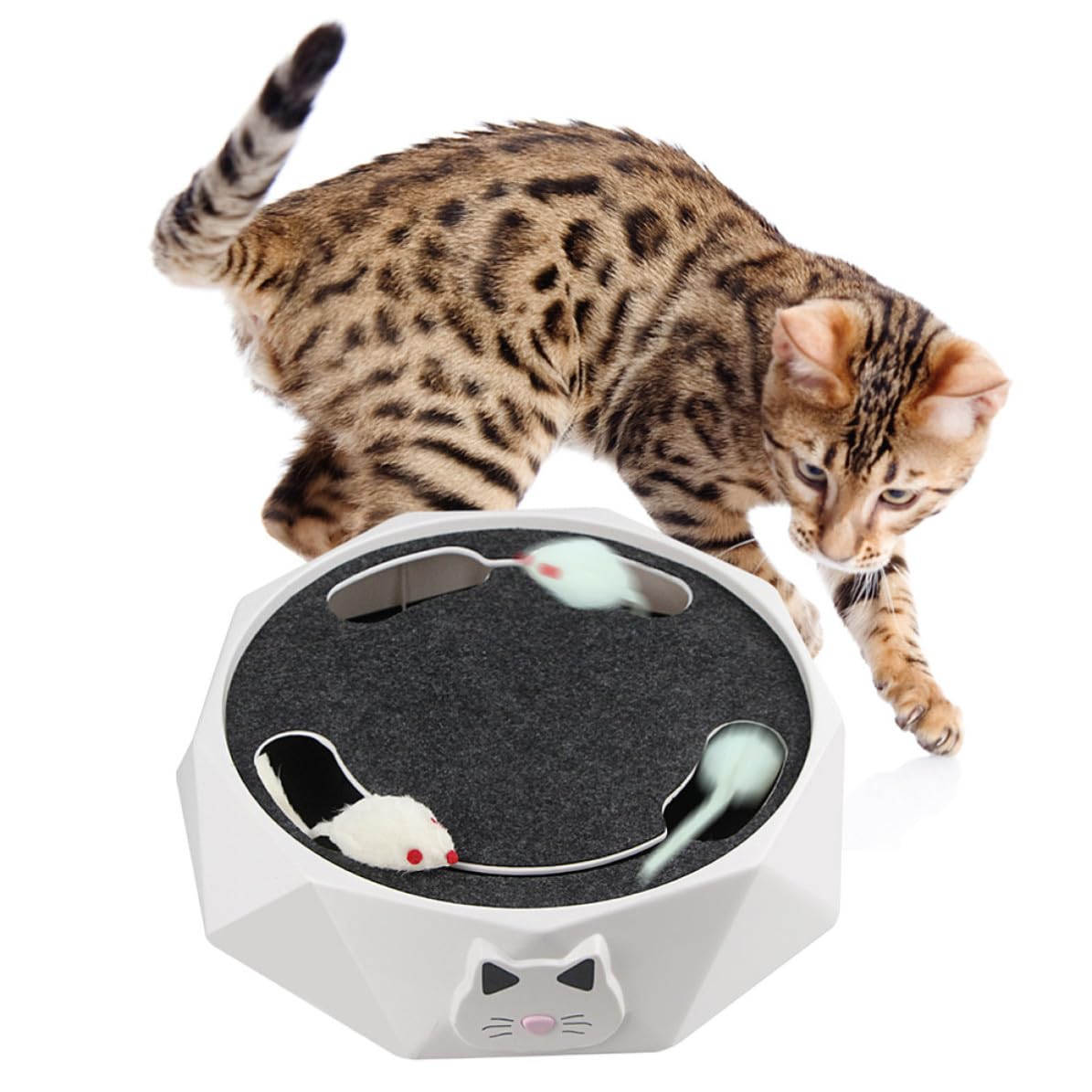 YARNOW Juguete Eléctrico para Gatos Interactivo de Abs Simulación de Caza y Funcionamiento a Batería, Adecuado para Gatitos y Gatos en Casa
