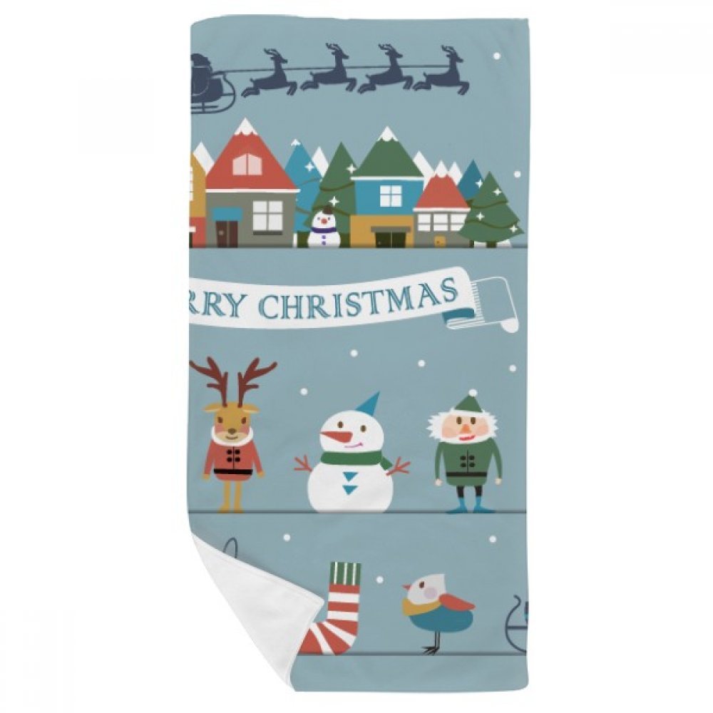 Serviette de bain Père Noël doux gant de toilette multicolor 35x70cm