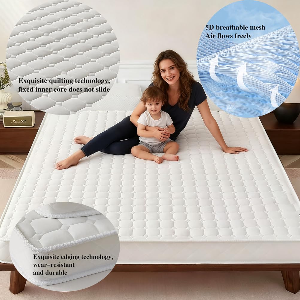 Genérico Colchón De 5 Cm/8 Cm De Grosor, Futón Japonés Plegable Y Portátil para Exteriores, Tatami Transpirable, Colchón De Suelo Enrollable para Invitados Acampar Dormir,White 5cm,80x190cm