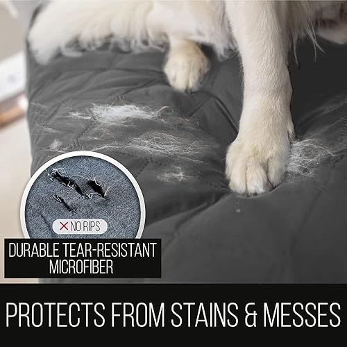 Vista 372 de Sofa Shield Funda de sofá con correa, reversible, resistente a las manchas y al desgarro, funda acolchada de microfibra, lavables, asiento de 78