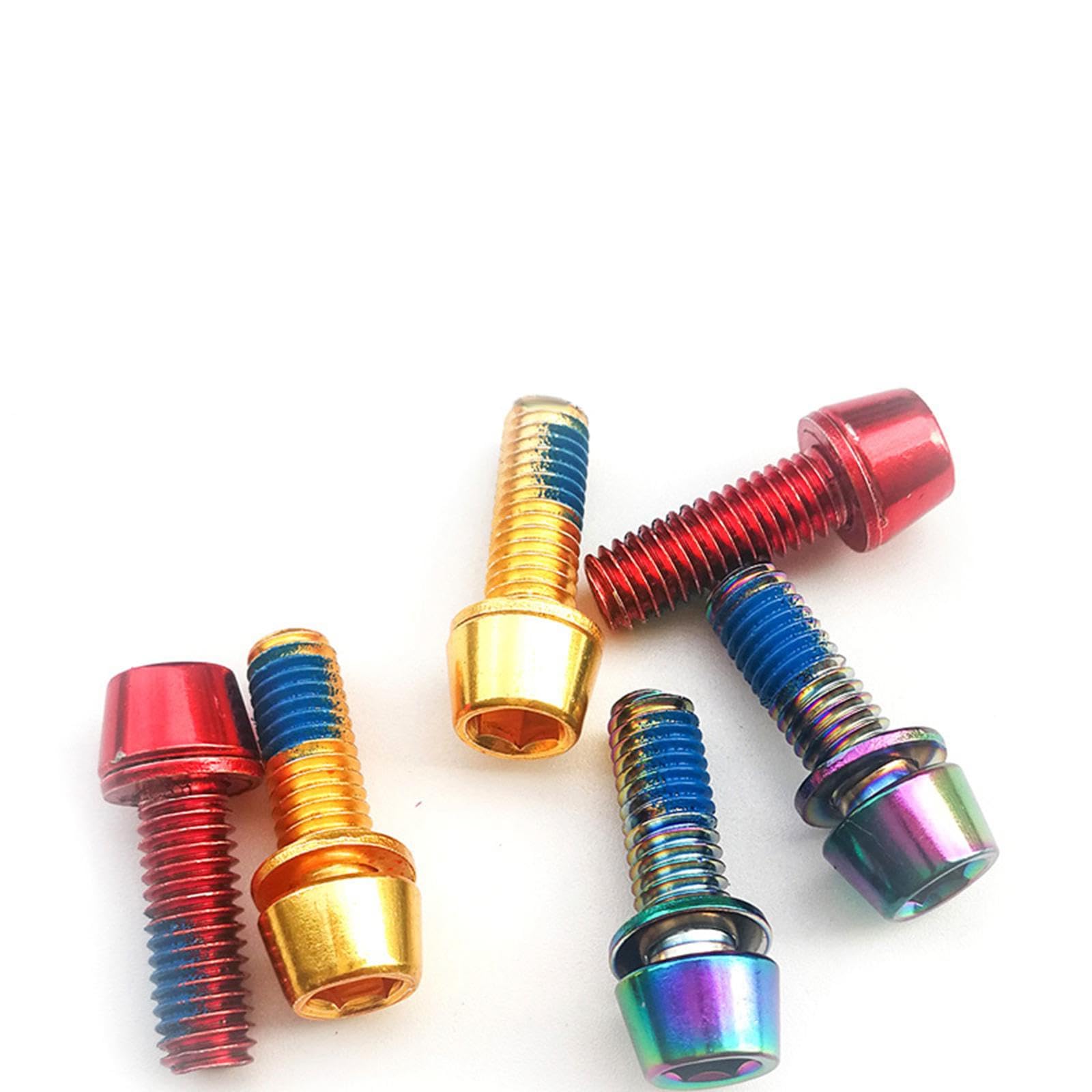 Lot De 6 Vis De Tige De Vélo M6x18mm – Acier Haute Teneur En Carbone, Robuste, Léger, Pour Freins à Disque (Rouge)