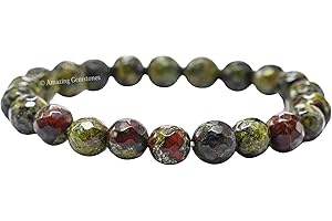Faceted Dragon Bloodstone Protection Bracelet for Men