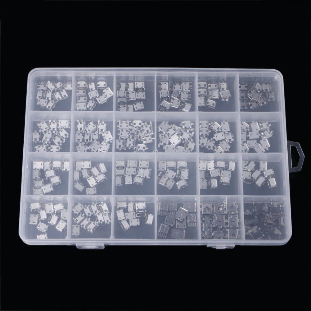 240 Pcs 24 Models Micro USB Connector Socket Jack for MP3/4/5 Lenovo ZTE Huawei