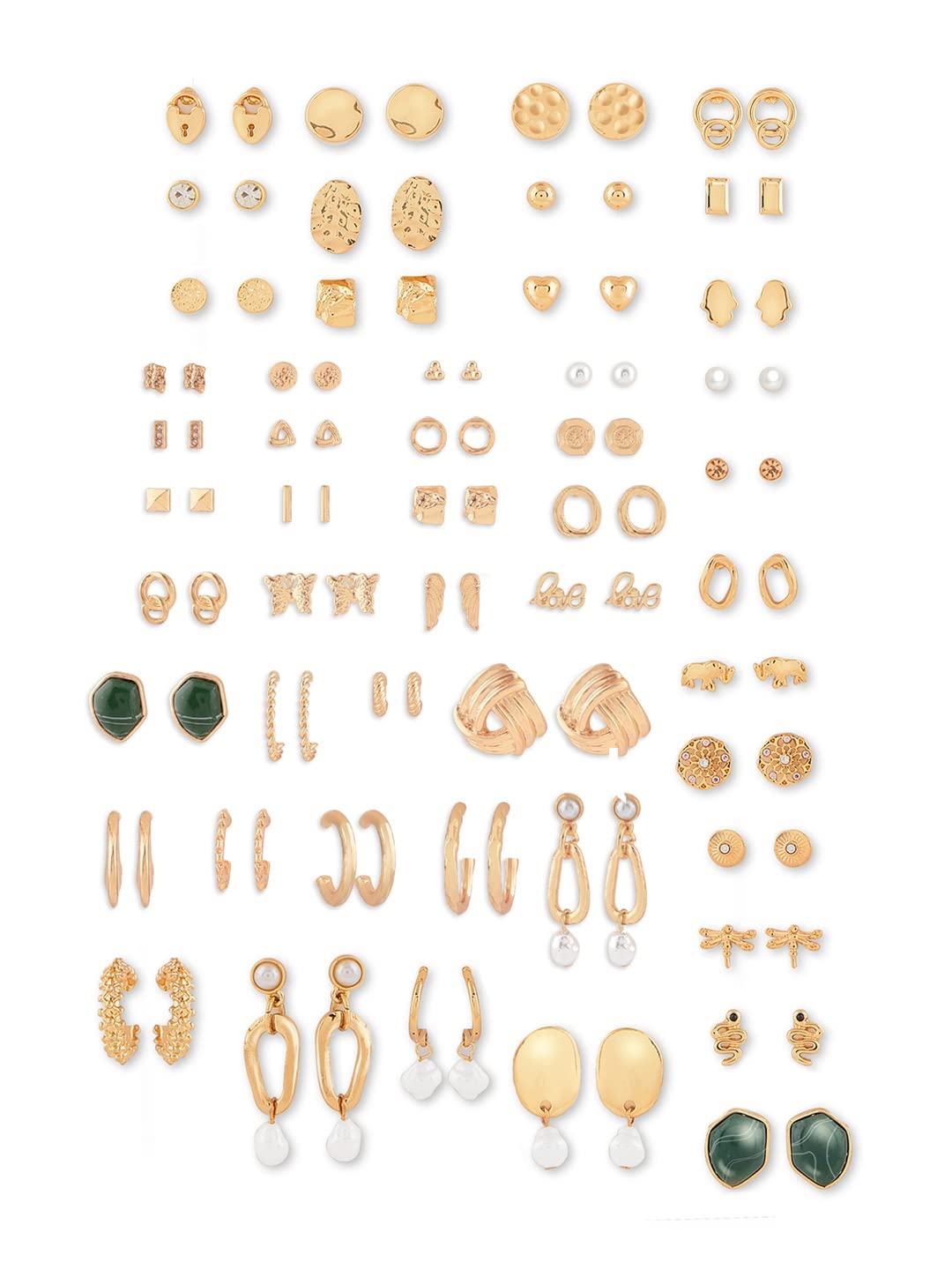 See full amazon price history chart for Zaveri Pearls Set of 50 Gold Tone Contemporary Earrings For Women-ZPFK17224 Zaveri Pearls Set of 50 Gold Tone Contemporary Earrings For Women-ZPFK17224 (B0D8TLRVFN) Amazon Price History, Amazon Price Tracker