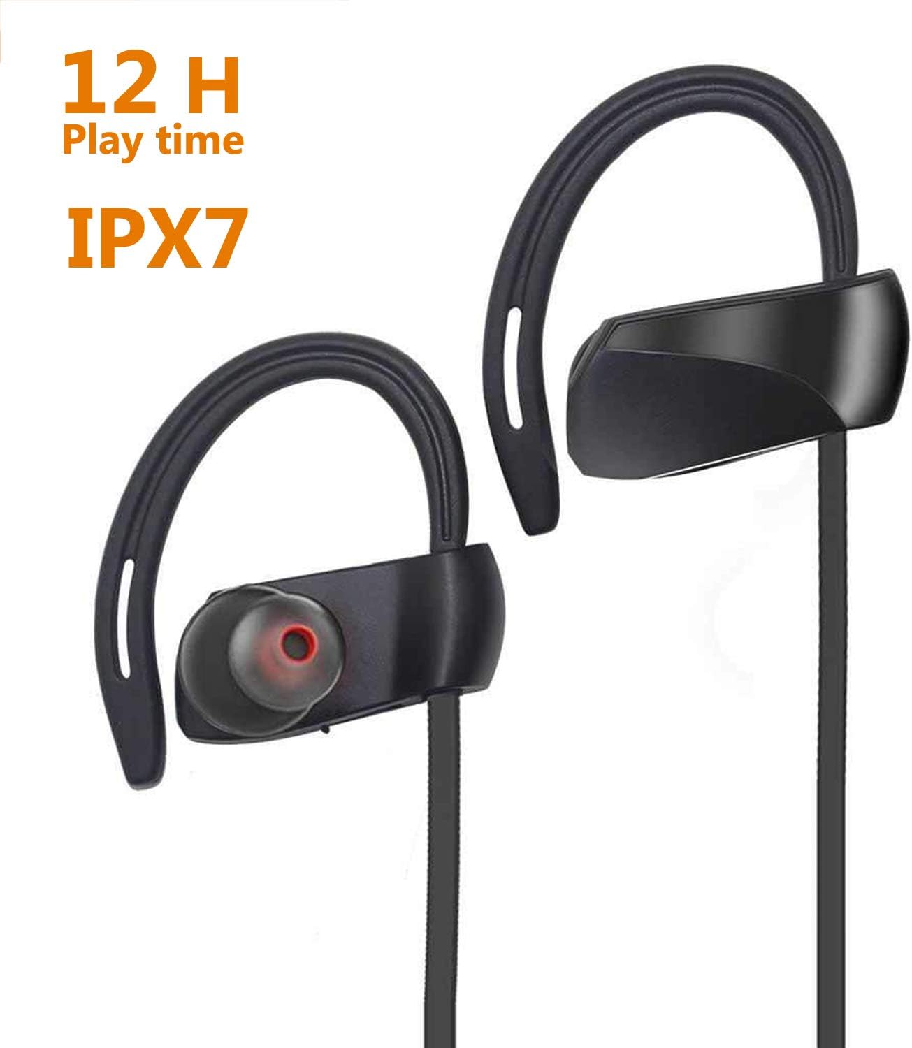 Wireless Bluetooth Headphone, ZarkkA IPX7 Waterproof Sport Earbuds With 12 Hours Music Playing Time Battery, Perfect for Gym Running, Workout, Outdoor Activities