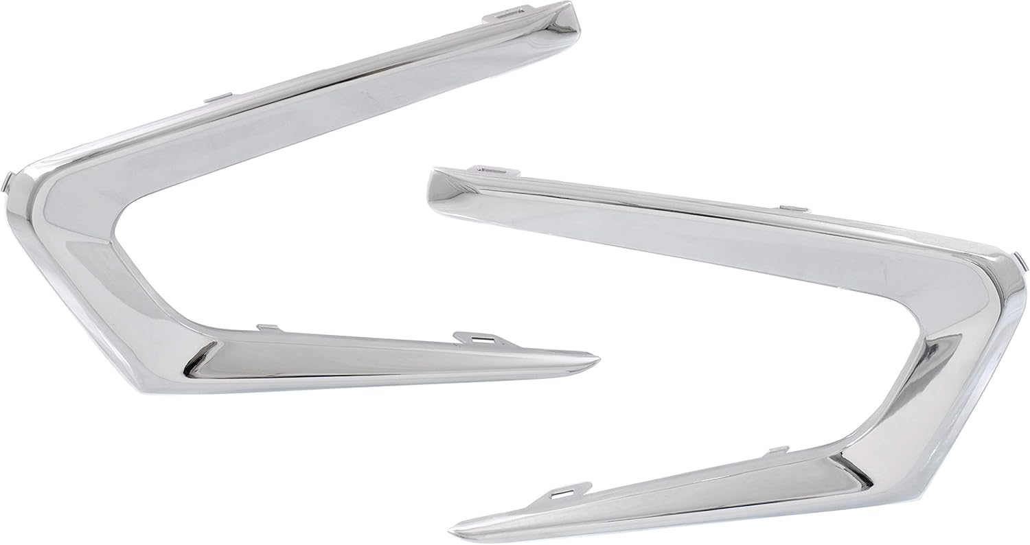 Evan Fischer Front Bumper Trim Compatible With Set of 2 2016-2018 Chevrolet Malibu Chrome Driver and Passenger Side