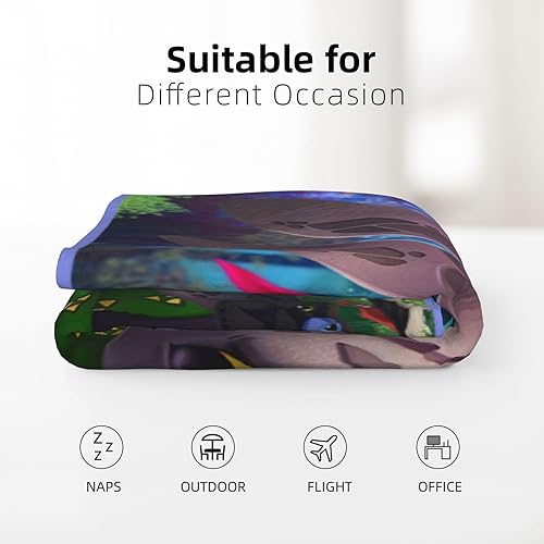 Miniatura 3 de Stit-chs Merch - Juego de regalo de manta con calcomanías, cartera, bolsa para llavero, mantas de anime de dibujos animados, regalos de 40 x 60