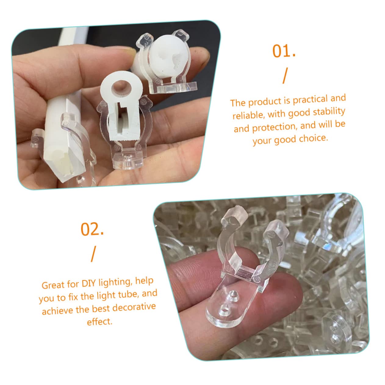 100 Clip Per Tubi Luminosi T5 - Staffe In Ferro Per Luci LED Fluorescenti, Argento - Foto 5